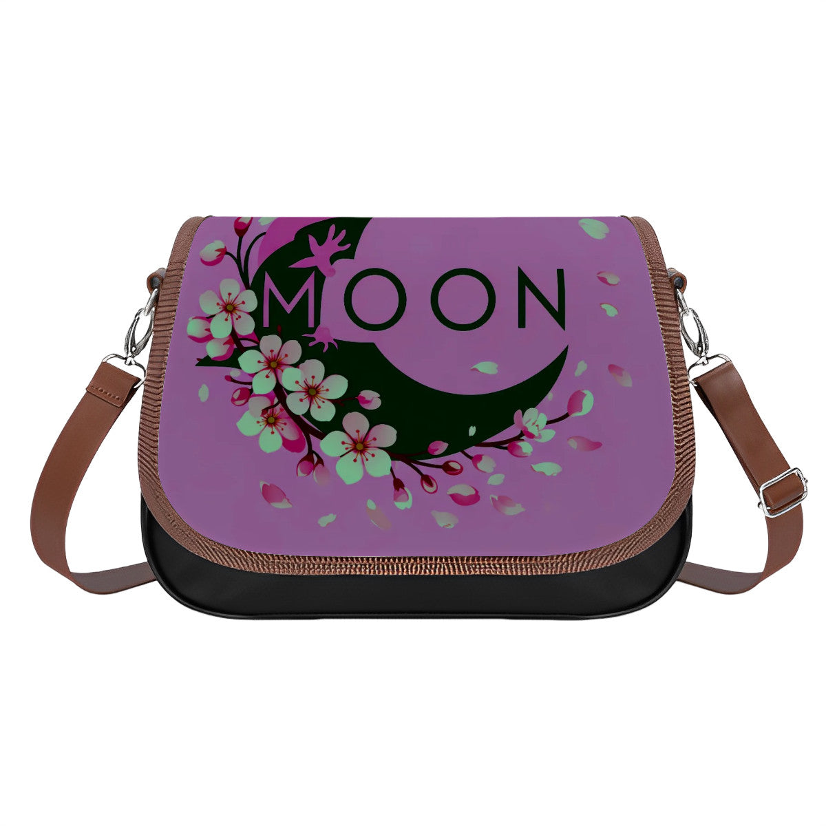 Ax Moon Cherry Blossom Leather Shoulder Bag