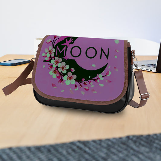 Ax Moon Cherry Blossom Leather Shoulder Bag
